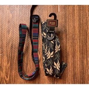 2 Bison Designs Nylon Belt Colorful Pattern Reversible Size Medium lot